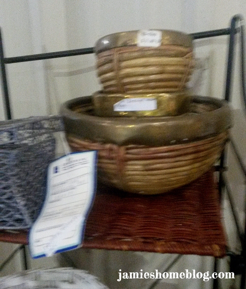 Brass and Wicker Bowls
